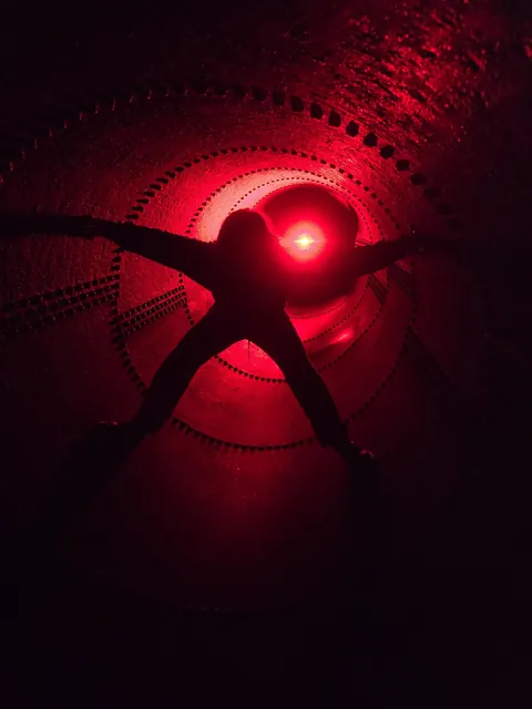 Unintentional, creepy photo I took of my kiddo at the City Museum in St. Louis, Missouri.