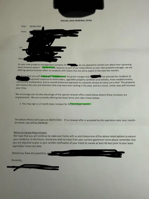 My apartment complex trying to convince me that paying $300 more a month is lucky