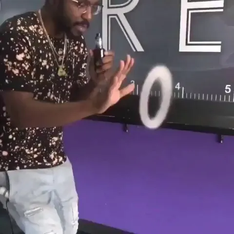 Blowing smoke rings