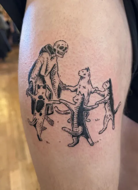 Medieval Woodcut by Amanda Boik at Dead Drift Tattoo in Denver, CO