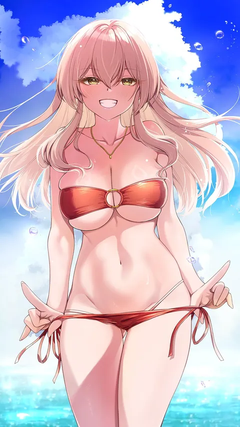 Mika teasing her midriff