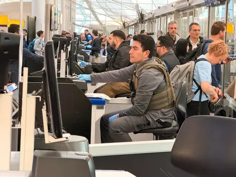 [OC] ICE is actually manning the security check in at JFK