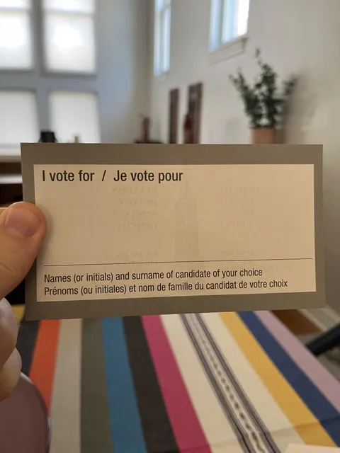 This is what a Canadian absentee ballot looks like