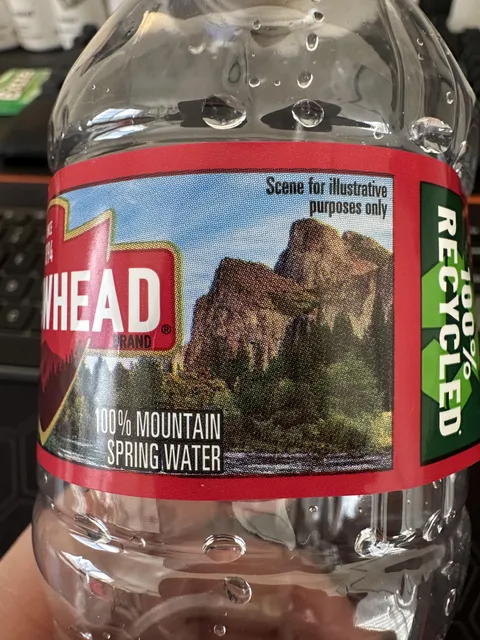 Water bottle’s picture says it’s for “illustrative purposes only”