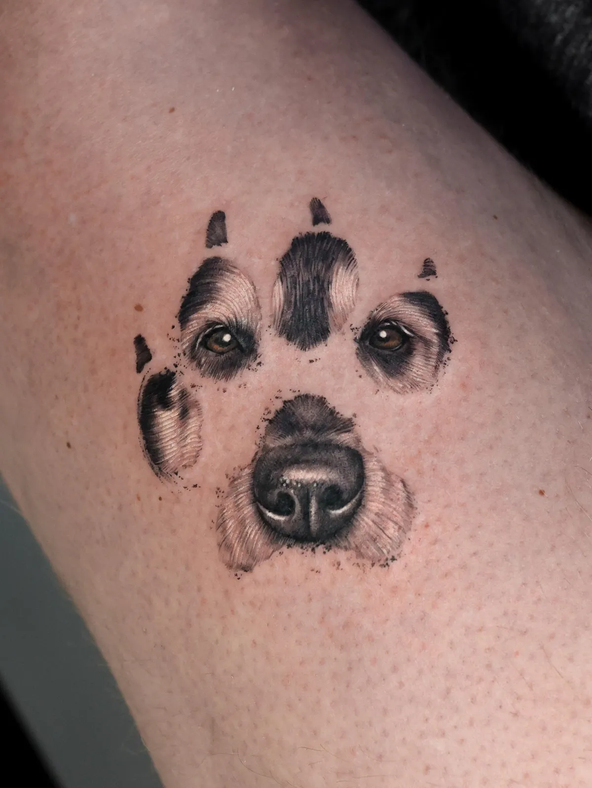 Husbands dog memorial tattoo