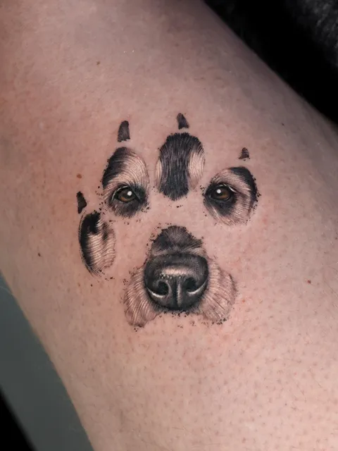Husbands dog memorial tattoo