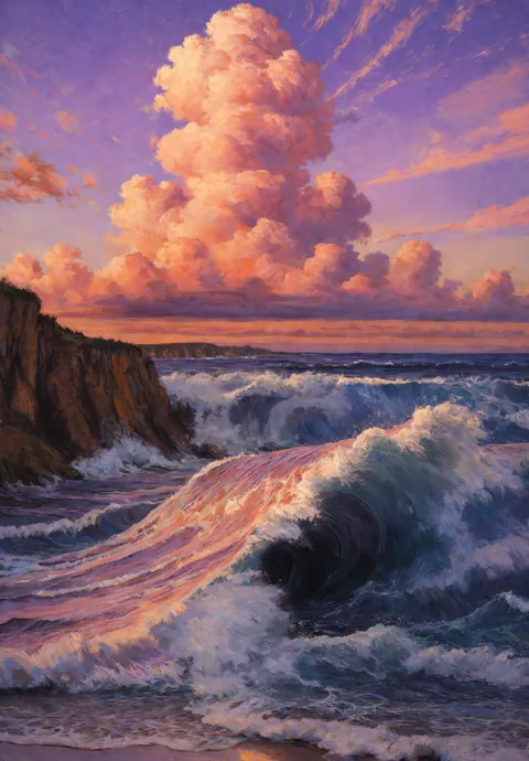 Pink Sky Over Water, Noa Whitaker, Oil on Canvas, 2025 [OC]