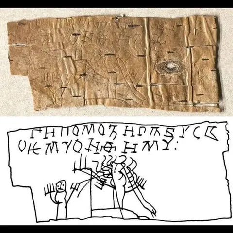 About 800 years ago, a 7-year-old boy named Onfim drew himself as a warrior on horseback defeating an enemy, likely while avoiding schoolwork. https://www.livescience.com/archaeology/onfims-doodle-a-13th-century-kids-self-portrait-on-horseback-slaying-an-enemy
