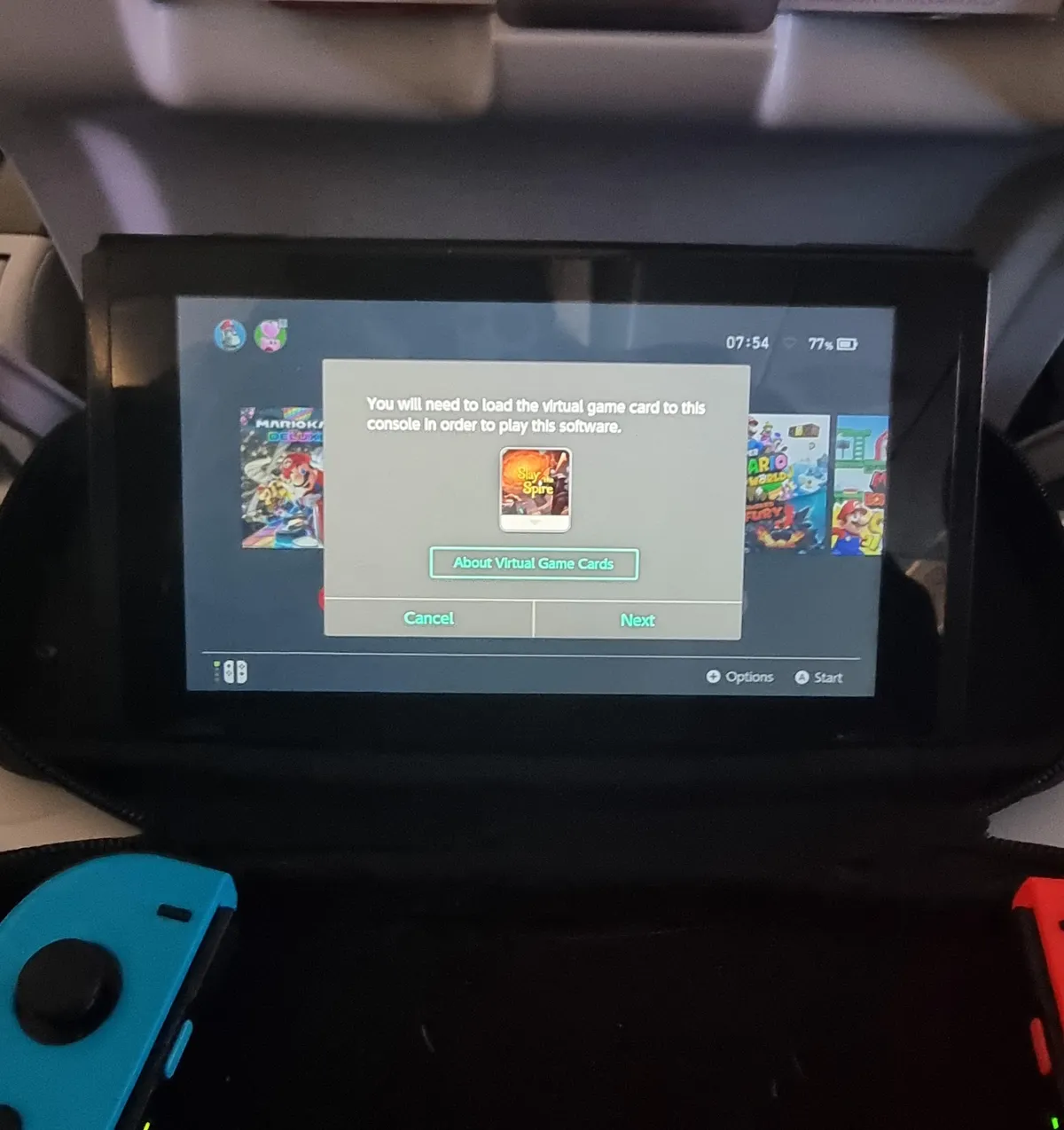 All of a sudden nintendo wants you to put in a "virtual game card" for games you already own. It requires internet. I find this out at the start of a 9 hour flight.