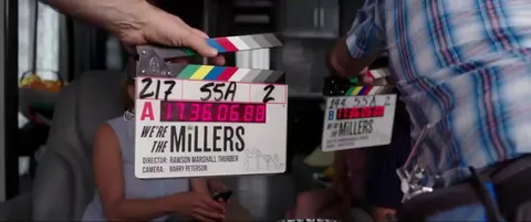 An outtake from the movie We're The Millers. The song that was supposed to play was 'Waterfalls' by TLC, instead the cast and crew decided to prank Jennifer Aniston by playing the theme song from Friends.