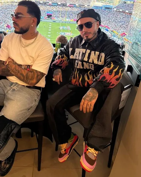 J Balvin is wearing a new version of his Air Jordan 4 at Super Bowl LX 👀