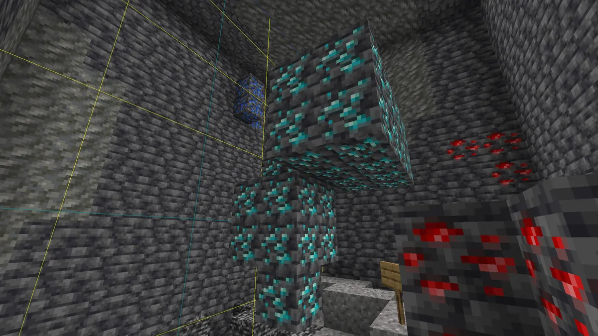 My girlfriend found a 26 diamond vein in a single chunck while mining casually
