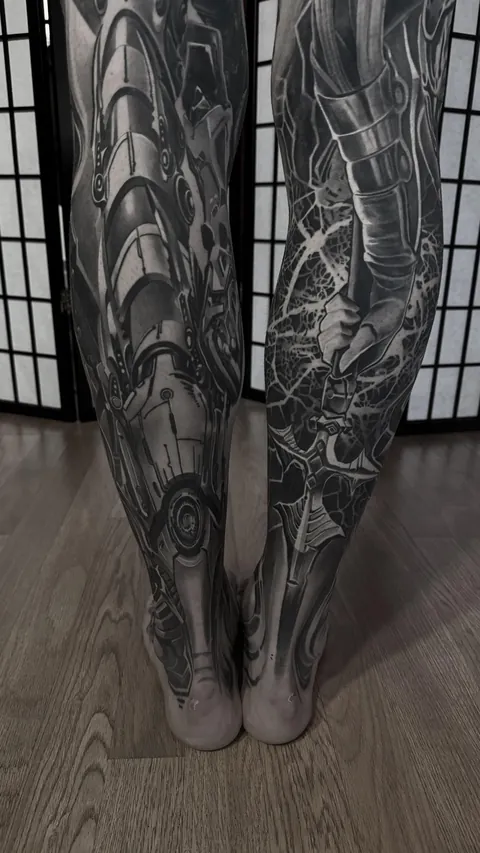 Two leg sleeves done by Tattoo Artist Vas, shop Chronic Ink. Brooklyn, NY