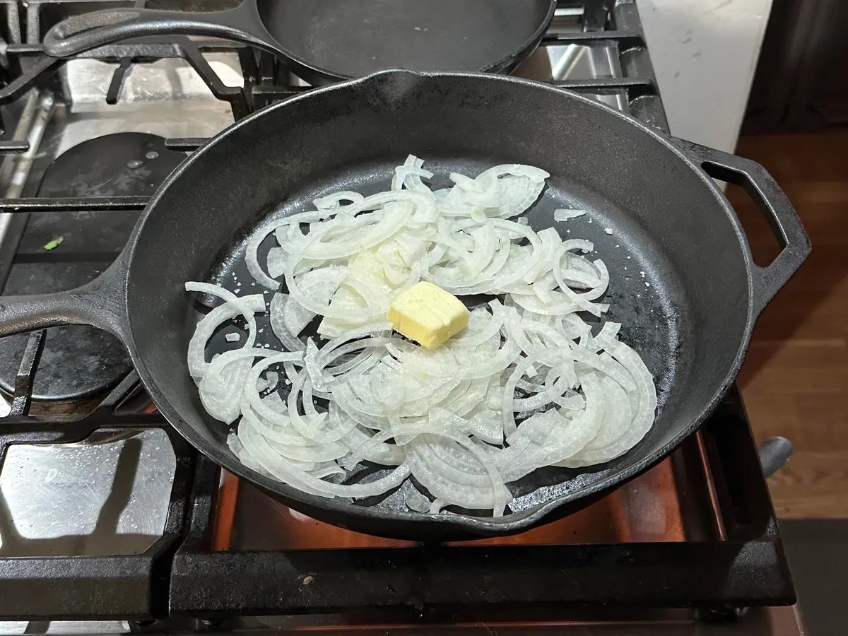 [homemade] smoked butt and cheddar w/onion and onion