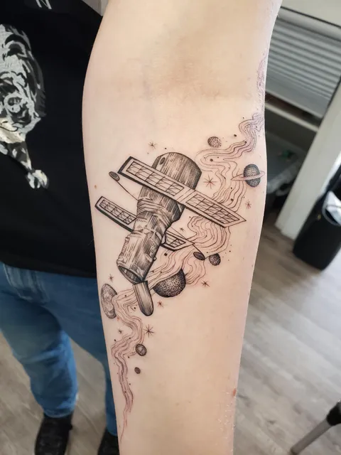 My first tattoo (fresh) - Hubble!