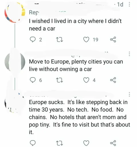 Apparently Europe has no food and no "tech"