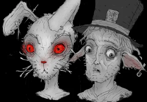 I'm making a small game set in the Alice universe, hand drawn