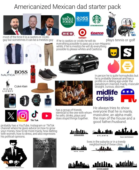 Americanized Mexican dad starter pack