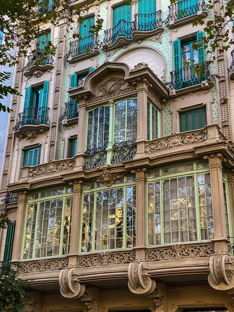 Casa Josep Fiol, a 1902 Modernisme building by architect Manuel Comas i Thos in the Eixample district, Barcelona, Spain.