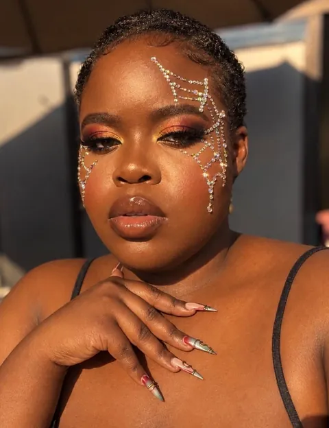 Smokey Sunset Halloween Look with Rhinestone Spider web
