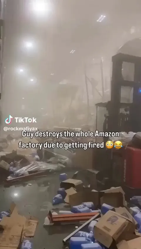 Guy destroys the whole Amazon factory due to getting fired