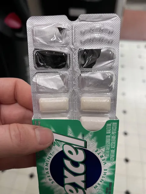 Gum pack now has an empty spot instead of a piece of gum. 