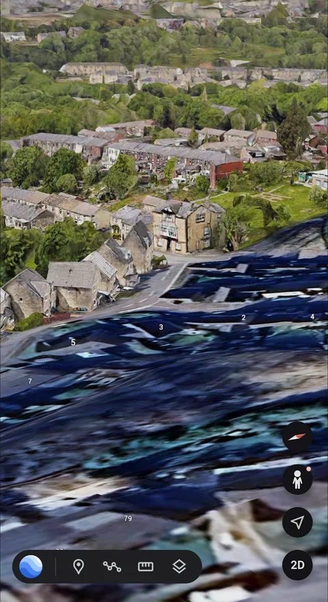 Google Earth being part 2D and part 3D