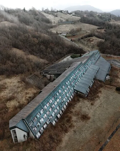 Abandoned Brutalist School in the hills of northern Croatia.