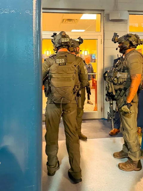 The entrance to box seats at a college football game