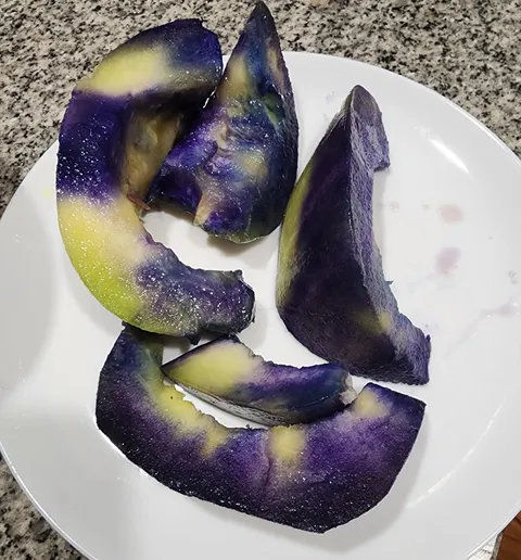 Does anyone know what would cause a melon to go blue in the fridge overnight?