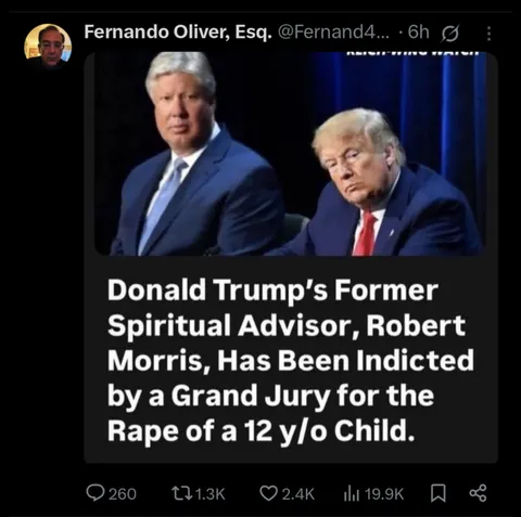 Trump's Spiritual Advisor Indicted For Child Rape