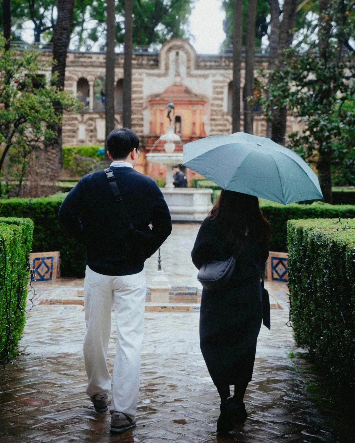 Rainy day in Alcazar, Seville