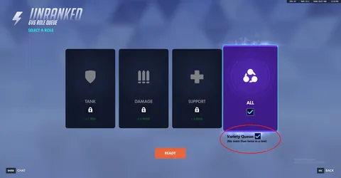 My only request for ALL Role Queue gamemodes: A "Variety" option which won't make me tank more than twice in a row