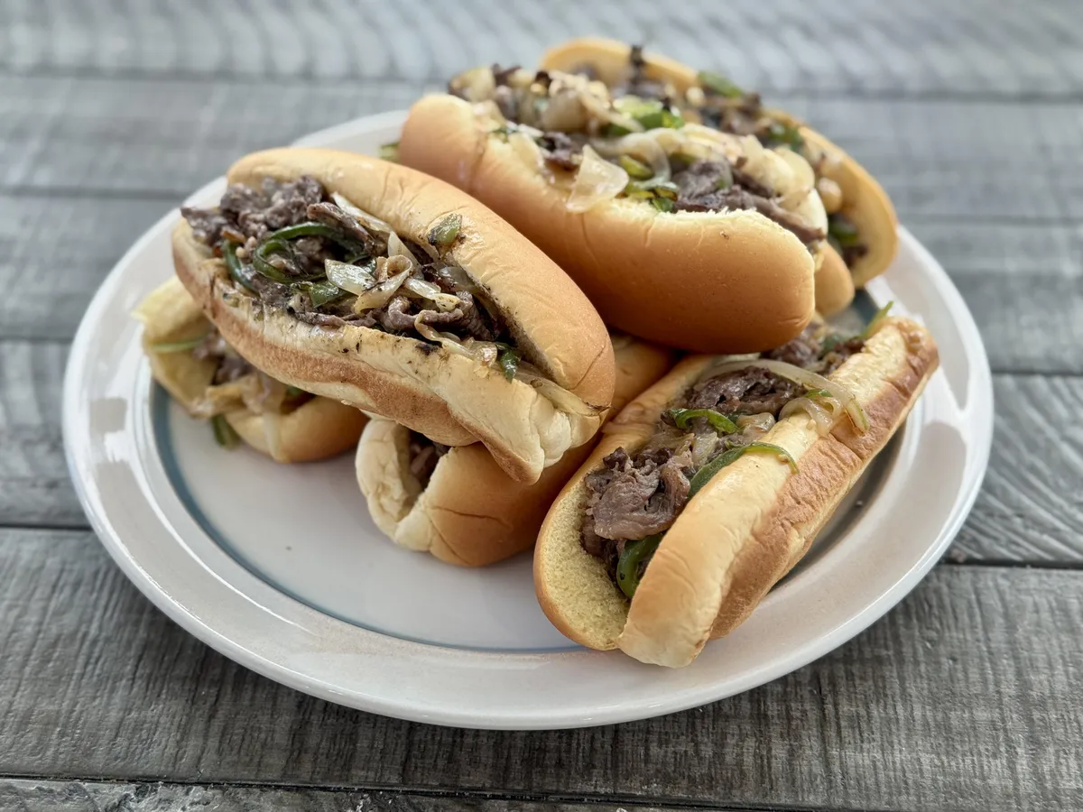 Lil’ baby cheesesteaks on martins potato long buns.