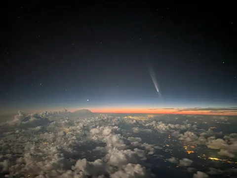 Comet from 36k ft.
