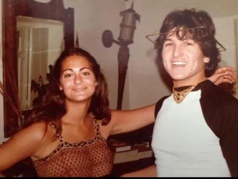 UPDATE: original post of my mom and her friend in high school in 1975, followed by a photo of the two of them today. 50 years later, still besties