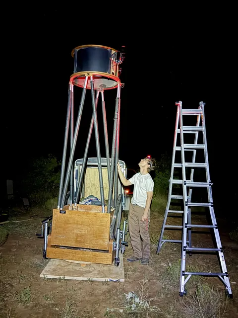 My new 30” telescope. I managed to see the blinking Crab Pulsar with it on the first night out!