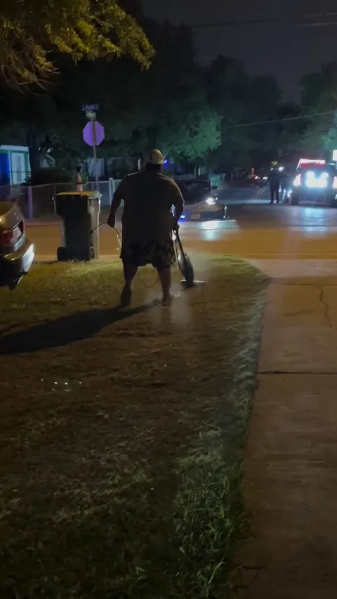 best time to vacuum the grass is at night. 