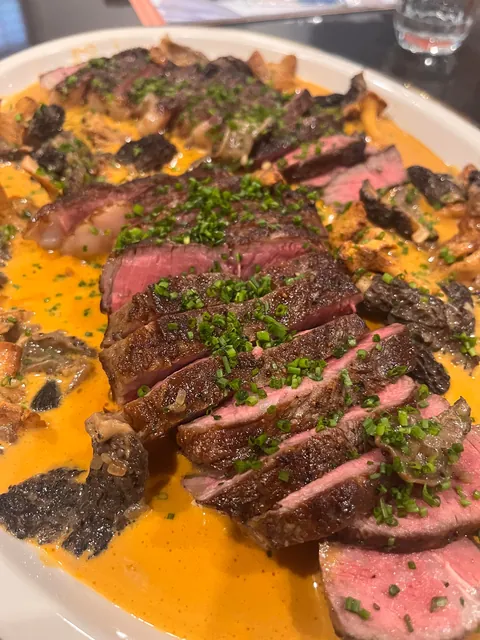 [Homemade] Steak, lobster bisque, morels and chanterelles