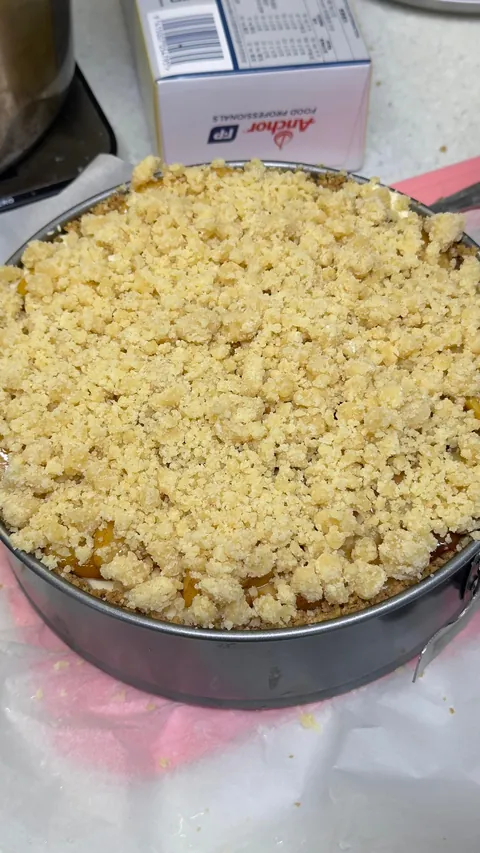 [homemade] Cinnamon Apple Crumble Cheesecake 