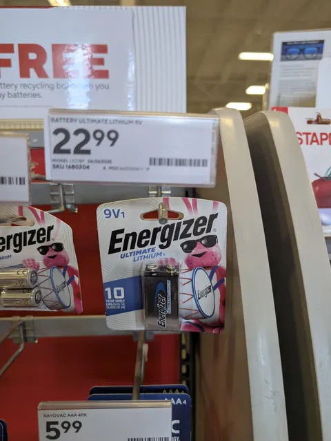 23 dollars for a single battery at Staples