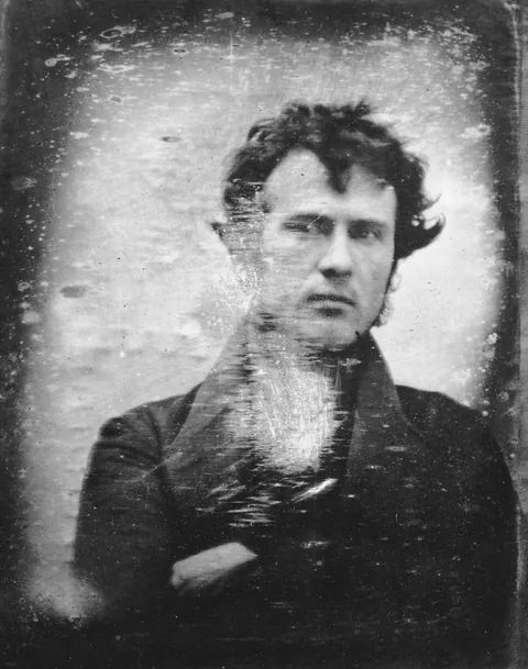 Robert Cornelius's Portrait - The first intentional, clear photographic close-up portrait of a specific human face, 1839.