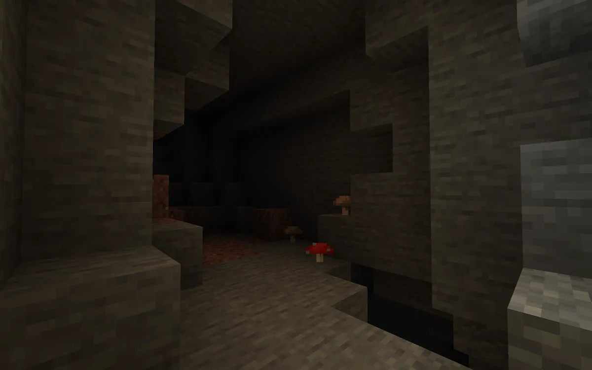 Fun fact: mushrooms haven’t generated in caves for 4 years because of a bug.