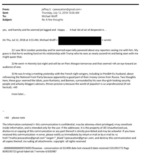 Le Pen dans le dossier Epstein qui prouves des financements de patriotes en Russie et d’autres sources étrangères.