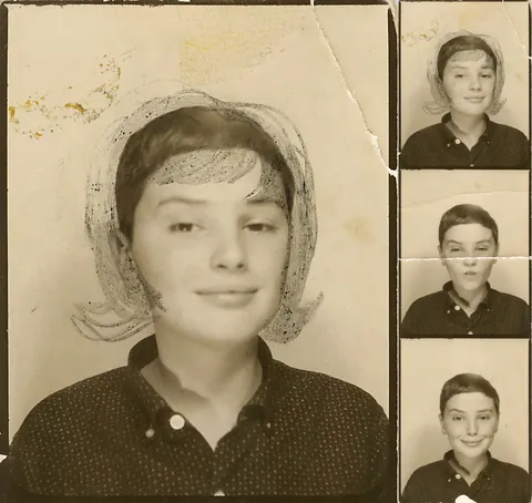 1950s kid made a slight revision to a personal photo. She'll later be known as Candy Darling