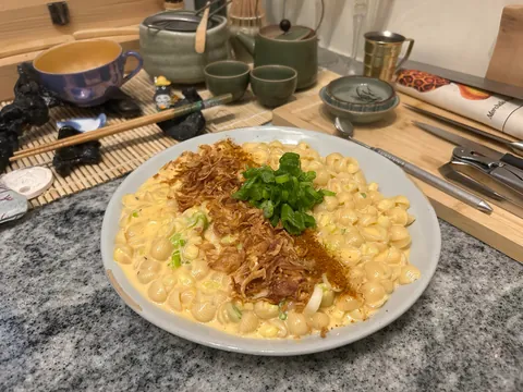[homemade] lobster bisque mac and cheese