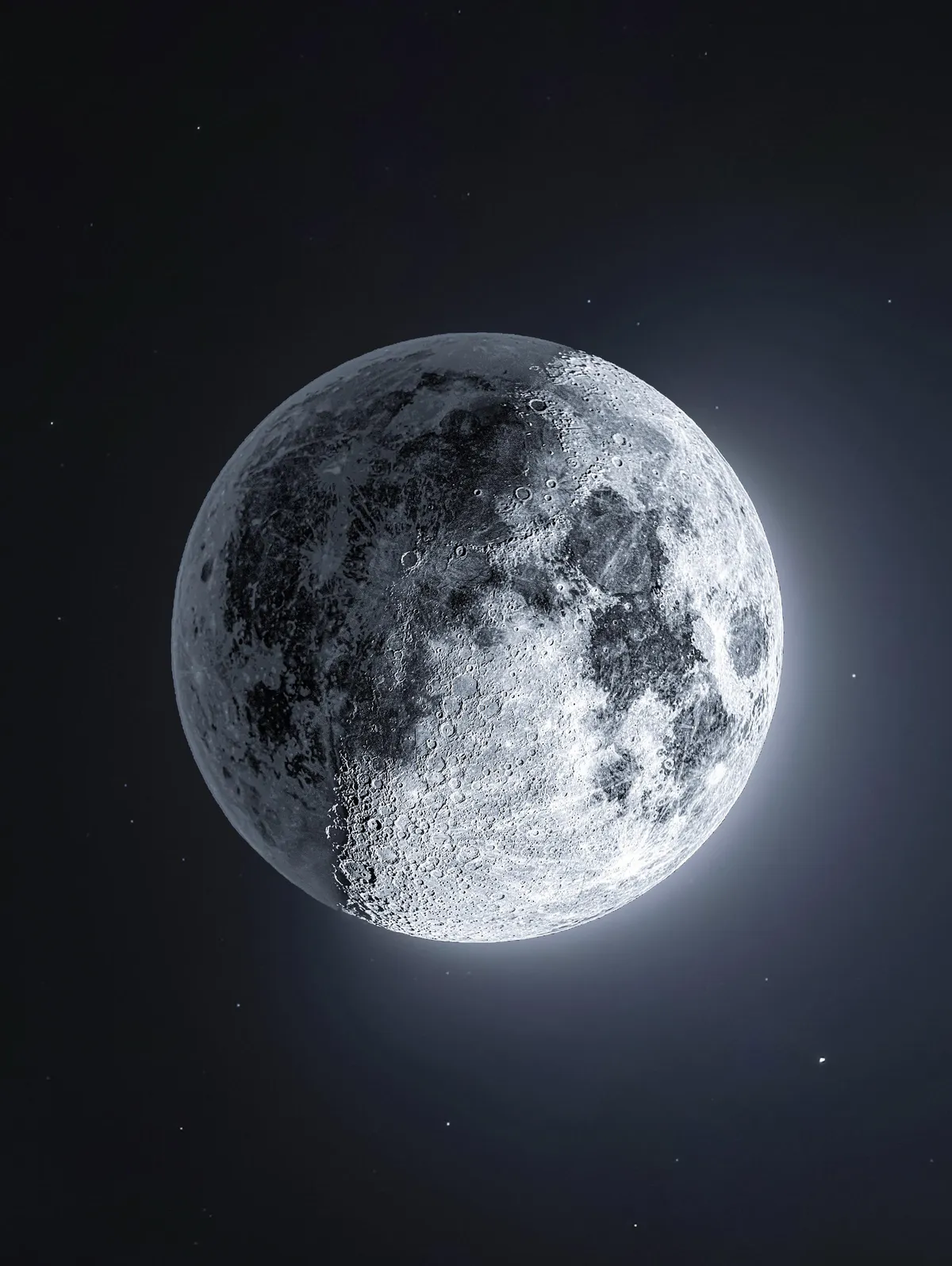 I Combined 10,000 Images of Last Night’s First Quarter Moon To Reveal its Details