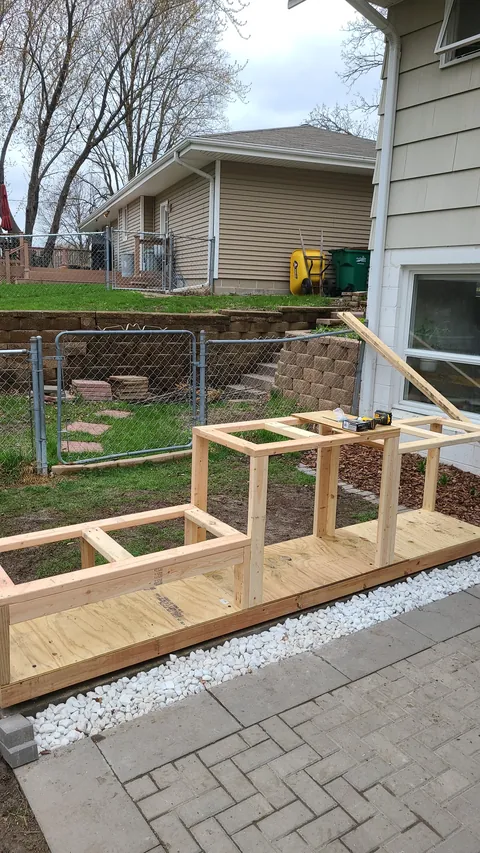Outdoor cooking set up. Wife designed it.