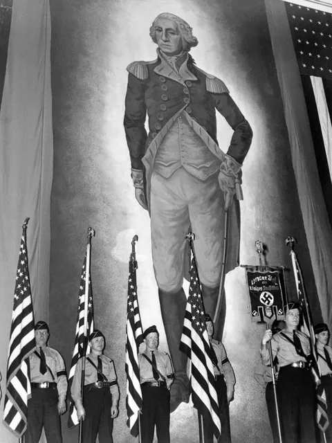 A Nazi rally organized by the German American Bund at Madison Square Garden NYC (1939)