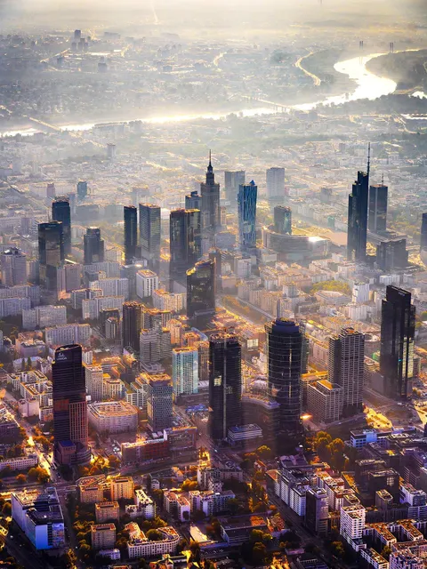 Warsaw (Poland) in the morning